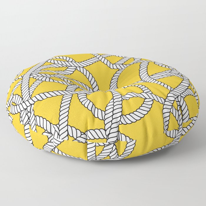 Nautical Yellow Rope Pattern Repeat Floor Pillow