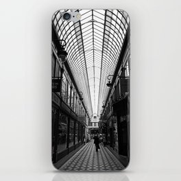 Covered passages of Paris | Passage Jouffroy | Black and white parisian architecture style iPhone Skin