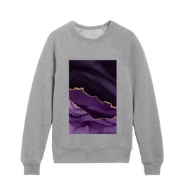 Purple & Gold Agate Texture 12 Kids Crewneck