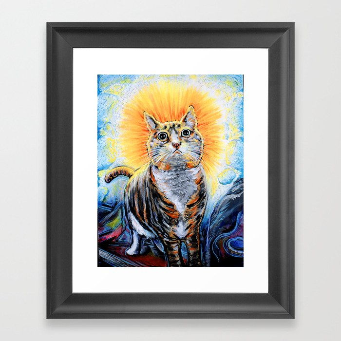 Enlightened Cat Framed Art Print