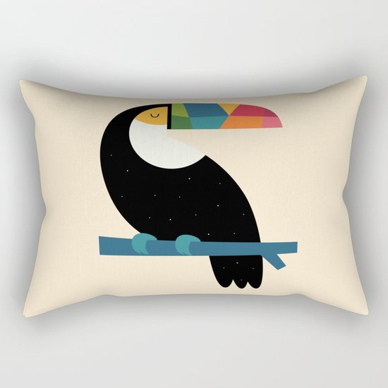 Rainbow Toucan Rectangular Pillow
