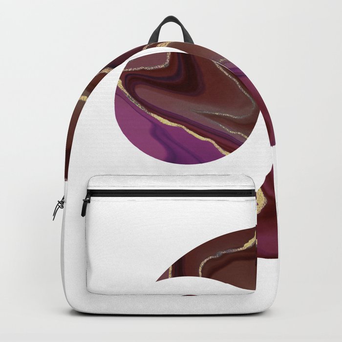 Abstract Purple Ombre Gemstone With Gold Backpack