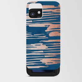 Tiger Paint Stripes - Sweet Peach Shimmer on Saltwater Taffy Teal iPhone Card Case