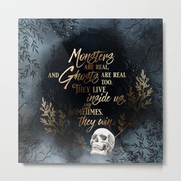 S King - Ghosts & Monsters Metal Print | Typography, Monsters, Graphicdesign, Quote, King, Digital, Ghosts, Book 