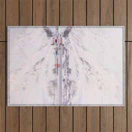 Arctic Reflections Photo | Winter Mountain Landscape in the Kaldfjord Art Print | Norway Snow Travel Photography Outdoor Rug
