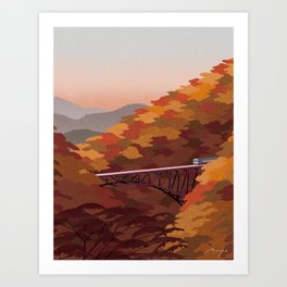Autumn Railway Journey (2023) Art Print