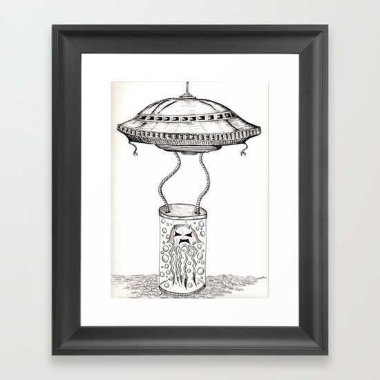 Jellyfish abduction Framed Art Print