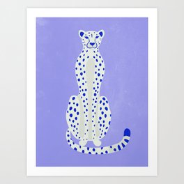 Periwinkle Cheetah Art Print