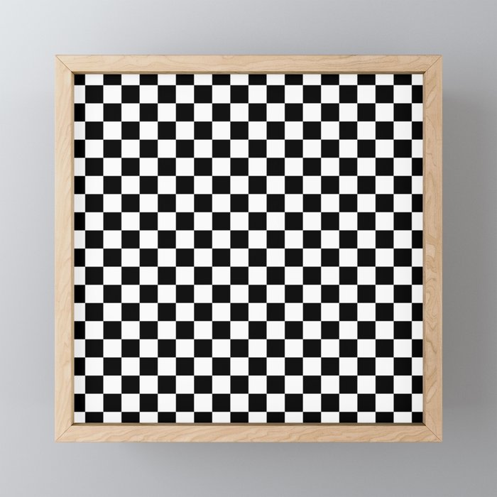 Black Checkerboard Pattern Framed Mini Art Print
