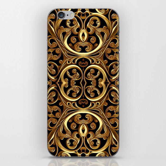 Gold Filigree Arabic Pattern Unique and Elegant Design II iPhone Skin
