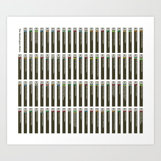 Washington Metro Pylons Art Print