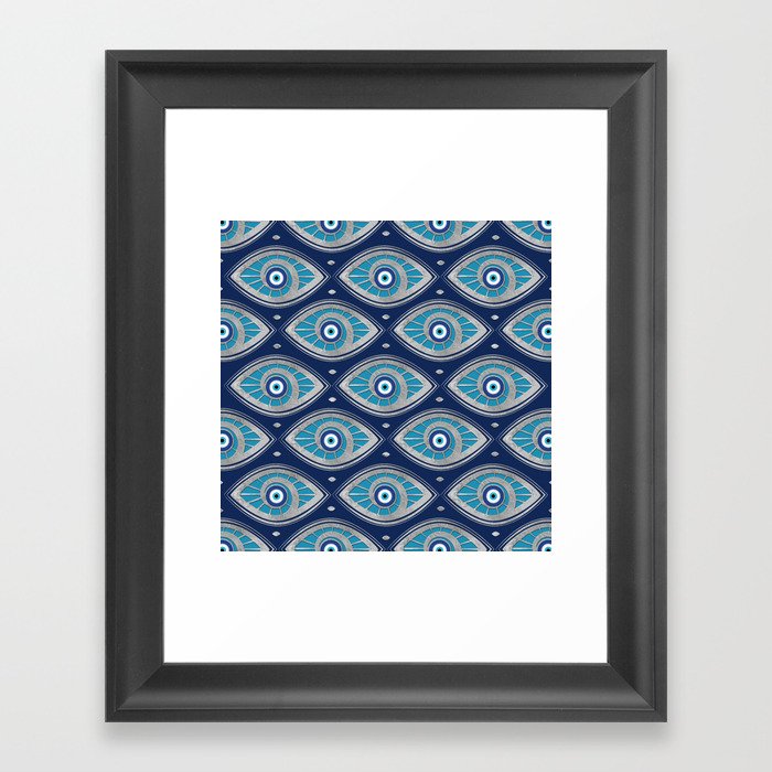 Greek Mati Mataki - Matiasma Evil Eye Pattern #4 Framed Art Print