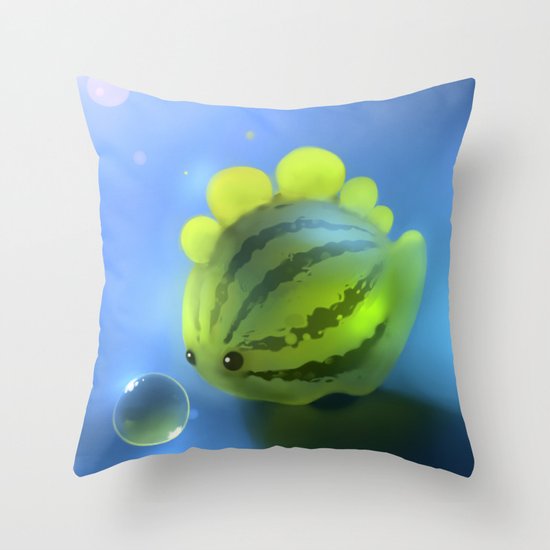 Watermelon Dino Throw Pillow