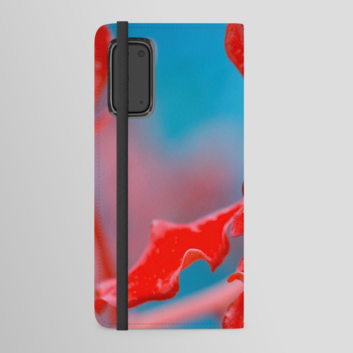 Orchid In Varitone Red And Blue  Android Wallet Case