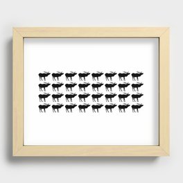 Graphic Silhouette Elk 12 Recessed Framed Print