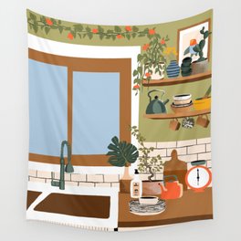 kitchen window Wall Tapestry