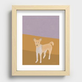 Quiet Dog - Purple and Ochre Recessed Framed Print