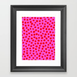 Keep me Wild Animal Print - Pink with Red Spots Framed Art Print
