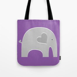 Purple Safari Elephant Tote Bag