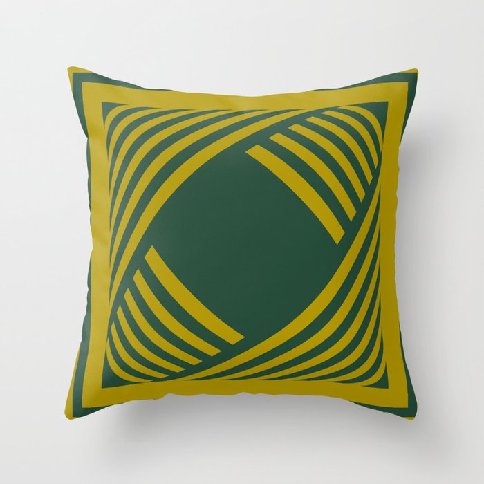 Geometric Art in Green and Gold [KPS 2175] Throw Pillow