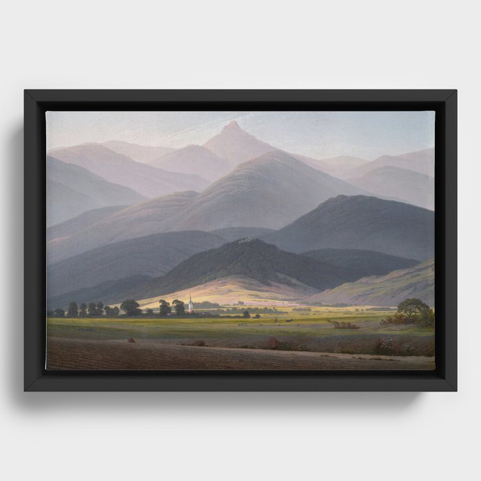Caspar David Friedrich - View of the Small Sturmhaube from Warmbrunn Framed Canvas