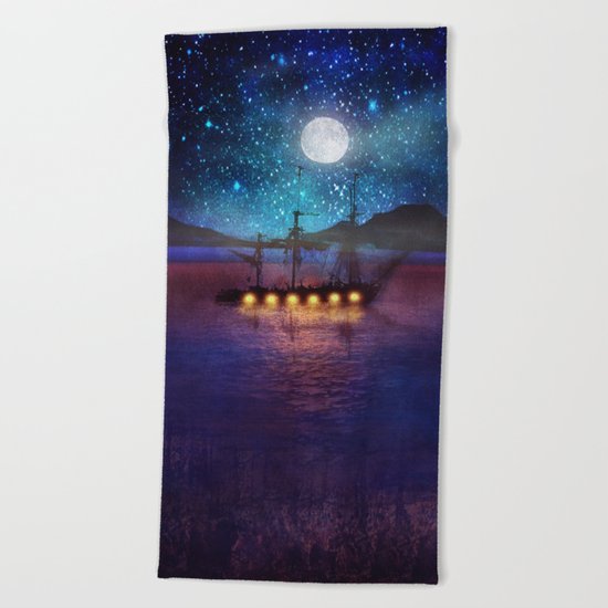 The lights and the Silent Water Beach Towel