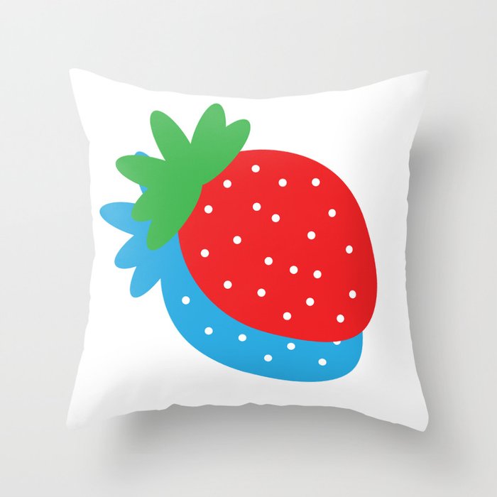Quirky Strawberry Throw Pillow