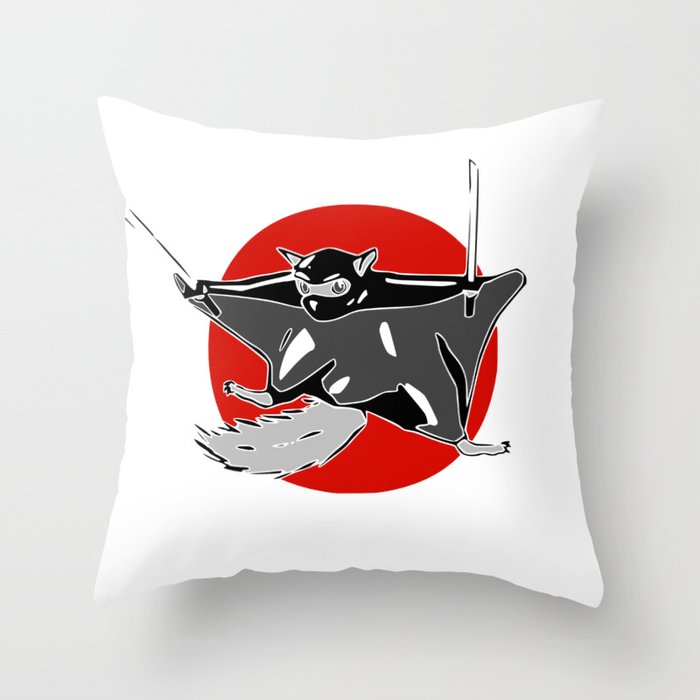 Flying (ninja) Squirrel Throw Pillow