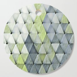 Textured Triangles Lime Gray Cutting Board