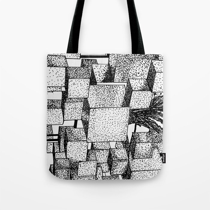STACKING CUBE DOTTED DRAWING Tote Bag by Society6