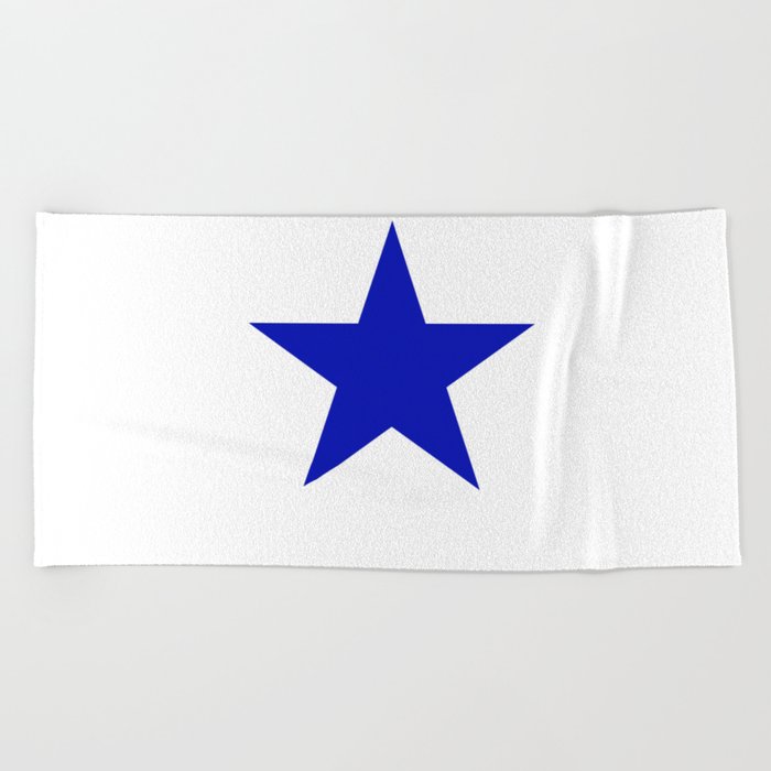 BLUE STAR WITH WHITE SHADOW. Beach Towel