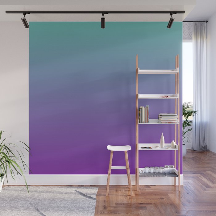 Purple - Turquoise Ombre Gradient Wall Mural