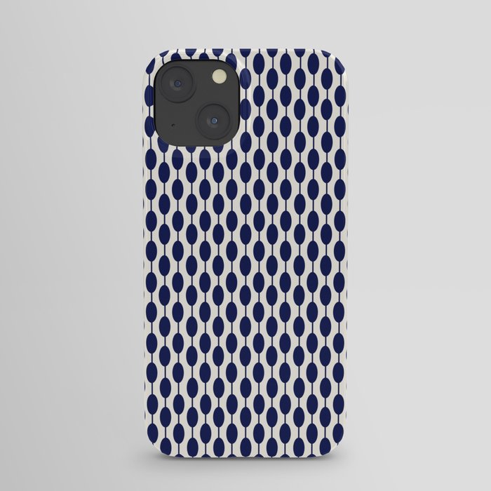 Blue retro shapes mid century modern iPhone Case