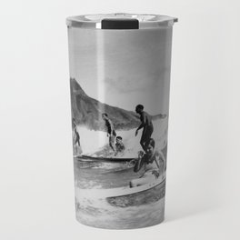 Vintage Surfing Hawaii Travel Mug