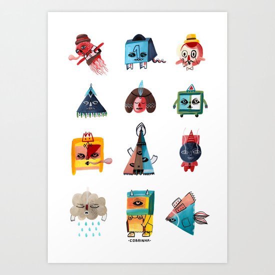 Monster Shapes Art Print