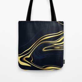 Dark Blue And Gold Marble Background Tote Bag