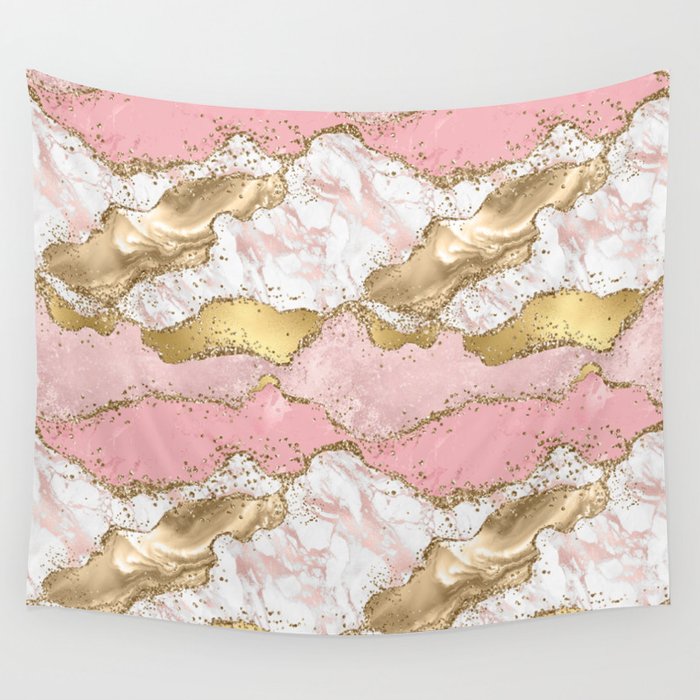 Pink and gold tapestry best sale