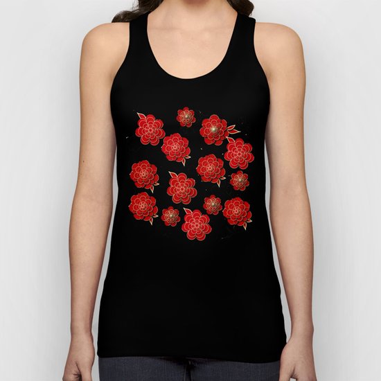Red Flowers Unisex Tank Top