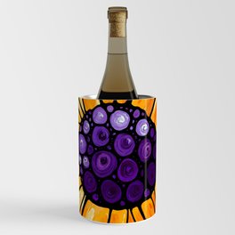 Orange Sunflower Purple Sky Flower Art - Basking Wine Chiller