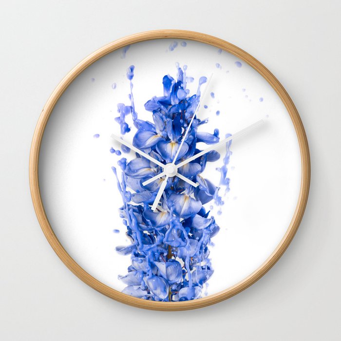 blue wisteria Wall Clock