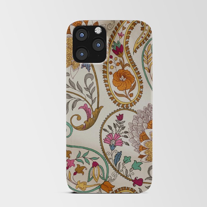 Granny's Gilded Gold Brown Floral Paisley iPhone Card Case