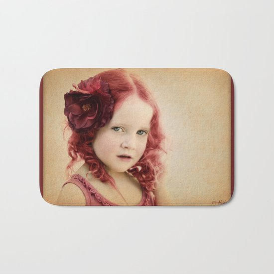 Mila as a Vintage Rose Bath Mat