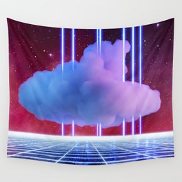 Neon landscape: Cloud Wall Tapestry
