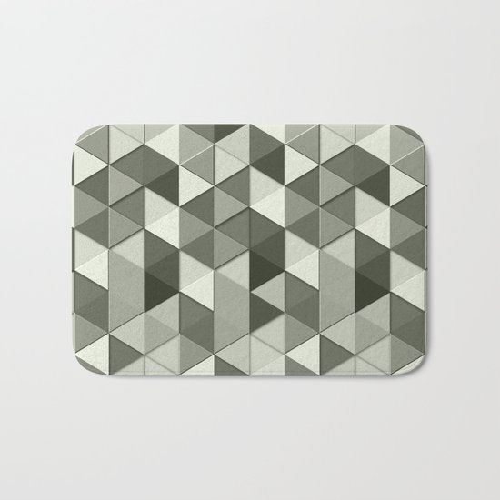 Cool Grayscale triangles geometric pattern Bath Mat