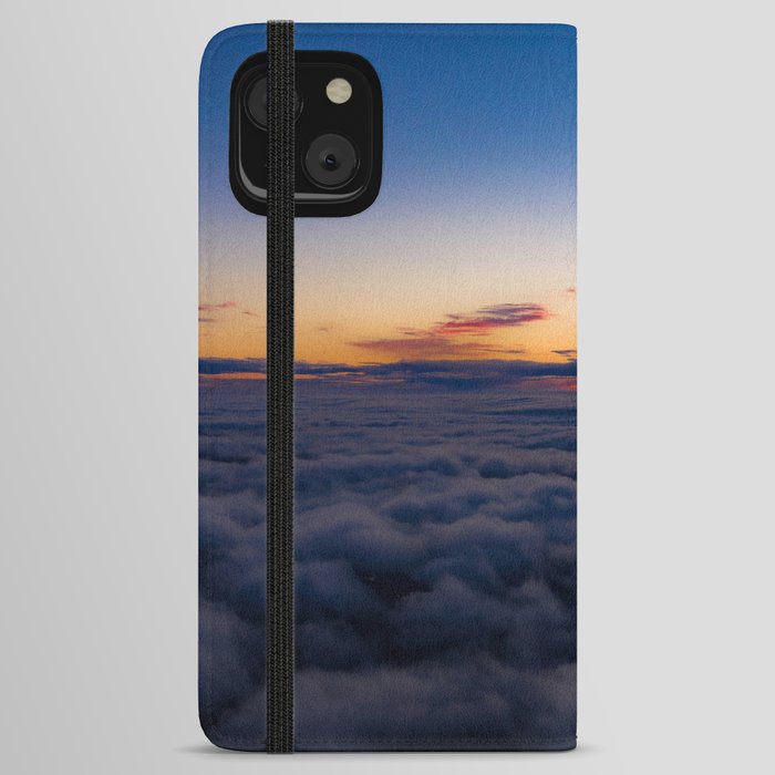Aerial sunset view over the Blue Ridge Mountains from the cockpit of a private aircraft. Sky with clouds. Sky background iPhone Wallet Case