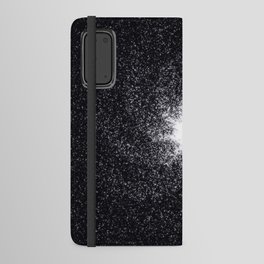 Galaxy with white star dust on black background Android Wallet Case