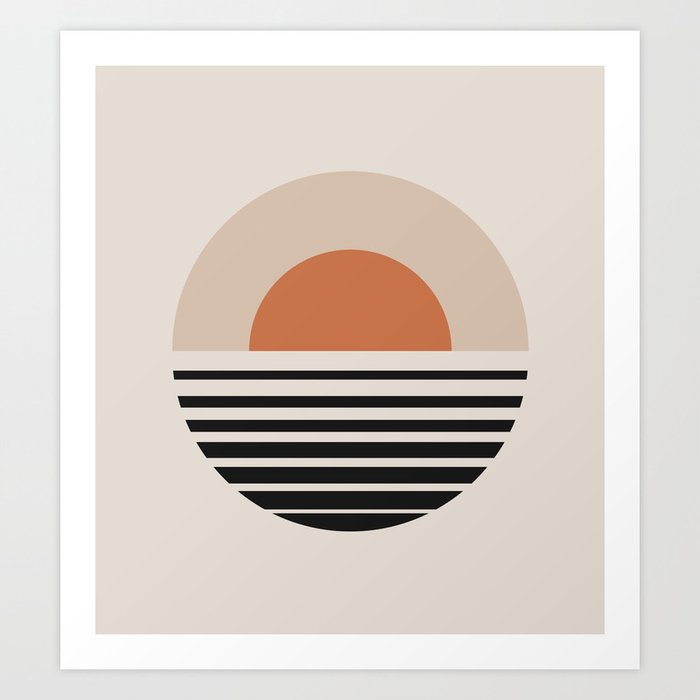 Sunset Gradient Abstract Bold Neutral Art Print By
