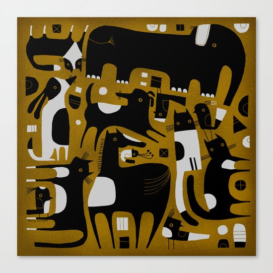 ANIMAL PATTERN BROWN Canvas Print