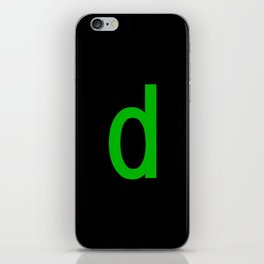LETTER d (GREEN-BLACK) iPhone Skin