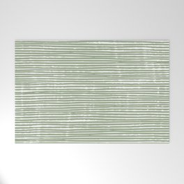 Abstract Stripes, Sage Green, Boho Wall Art Welcome Mat